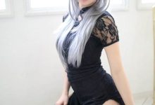 性感cos美女黑色蕾丝旗袍性感美腿诱惑写真-套图岛