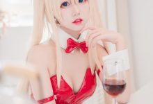 喵糖映画 VOL.021 黑网袜红色兔女郎-套图岛