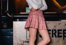 袜涩写真 VOL.053 雪梨粉色百褶裙肤色天鹅绒丝袜 [50P／241MB]-套图岛