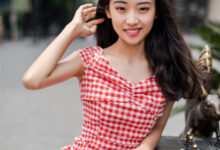 SIW斯文传媒 003 气质红白格V领时尚包臀裙 - 蓉儿 [65P-163M]-套图岛