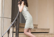 SIW斯文传媒 027 淡绿蕾丝花边短袖连衣裙 - 蓉儿 [62P-134M]-套图岛