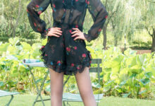 SIW斯文传媒 040 黑色网纱碎花长袖连衣裙 - 龙哥 [63P-218M]-套图岛