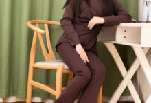 SIW斯文传媒 083 小谈 绛紫纯棉时尚修身九分裤套装 [61P-42M]-套图岛