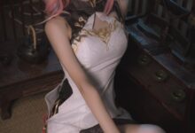 南桃Momoko NO.63 八重樱旗袍 [17P-18MB]-套图岛