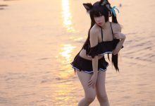 G44不会受伤 - NO.80 碧蓝档案 黑見芹香 海边泳装 [20P-161MB]-套图岛