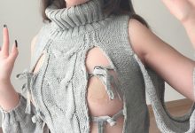 萌妹是青水 - 露背毛衣[14P-37MB]-套图岛