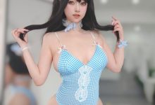 女主K  - 蓝色泳装女仆 [94-362MB]-套图岛