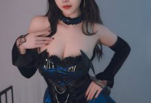 雪晴Astra – 蓝色蕾丝短裙[53P+1V-1.19G]-套图岛