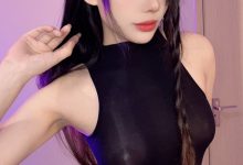 九言 – 黑丝紧身衣[22P+6V-201.1M]-套图岛